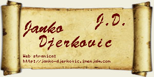 Janko Đerković vizit kartica